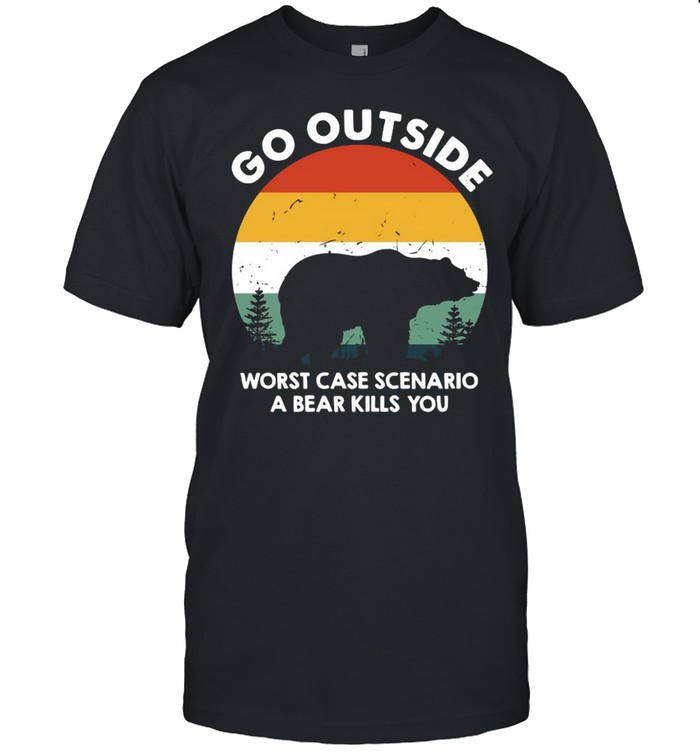 Bear Camping Go Outside Worst Case Scenario A Bear Kills You Vintage T-shirt Classic Men's T-shirt