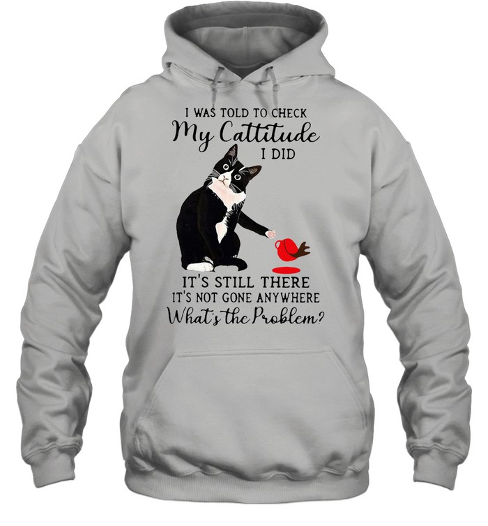 Black Cat I Was Told To Check My Cattitude I Did It’s Still There It’s Not Gone Anywhere What’s The Problem  Unisex Hoodie