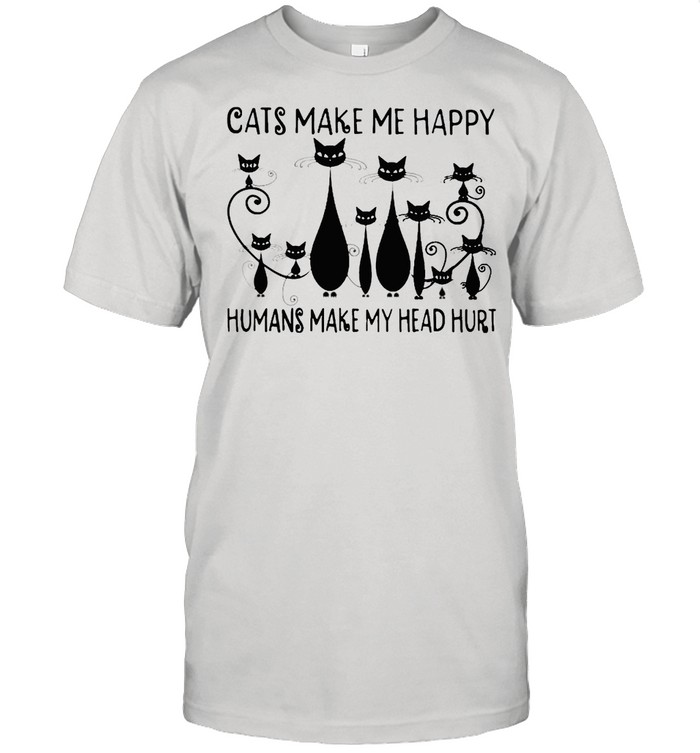 Cats make me happy humans make my head hurt shirt Classic Men's T-shirt