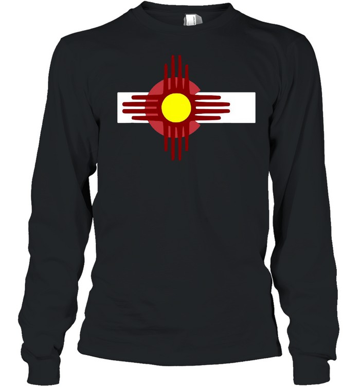 Colorado New Mexico  Flag Zia T-Shirt Long Sleeved T-Shirt
