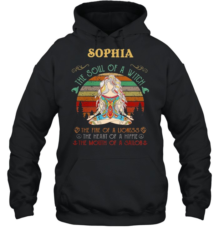 Girl Yoga Sophia the soul of a witch vintage shirt Unisex Hoodie