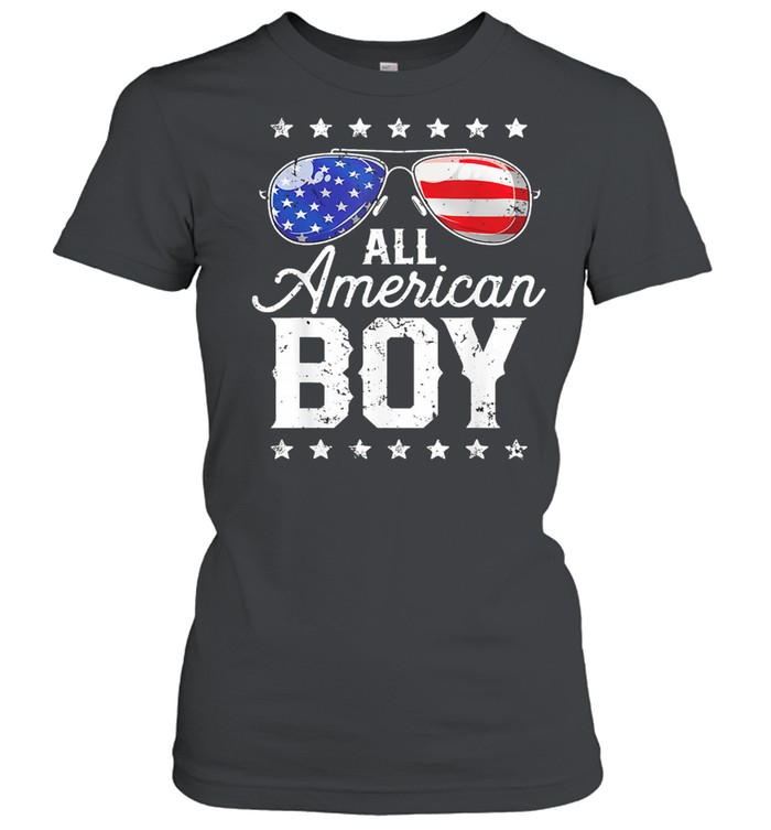 Glasses American Flag All American Boy Shirt Classic Women'S T-Shirt