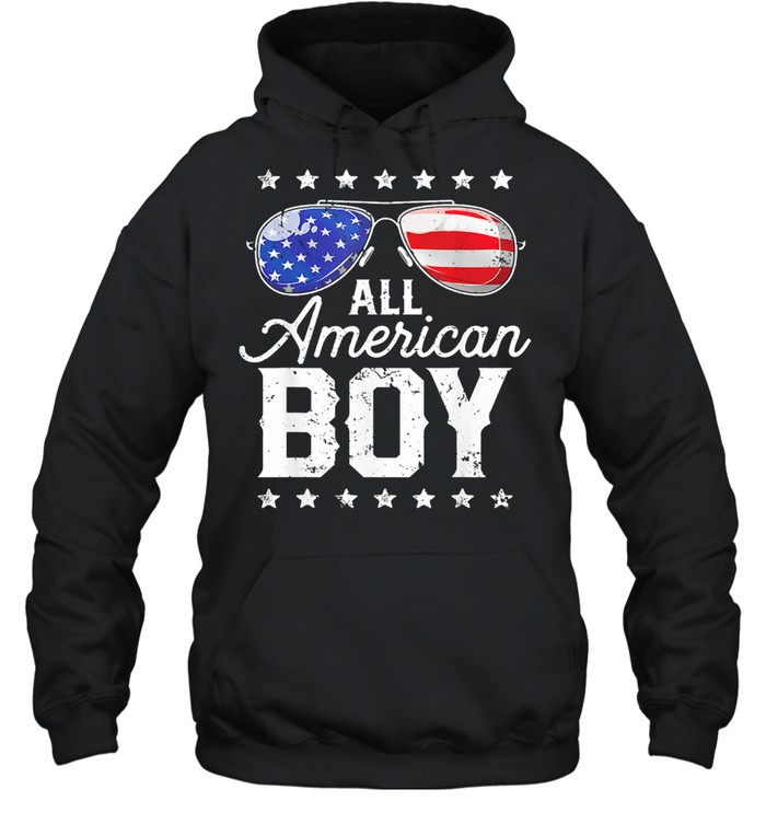 Glasses American Flag All American Boy Shirt Unisex Hoodie