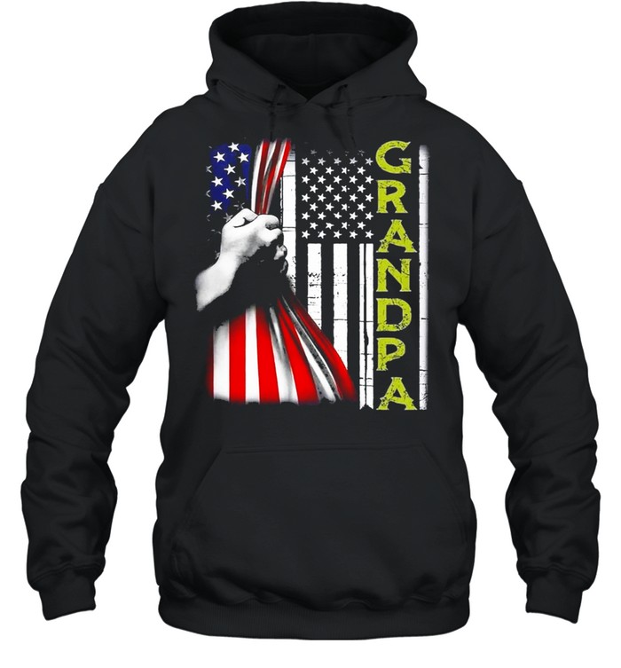 Grandpa American flag shirt Unisex Hoodie
