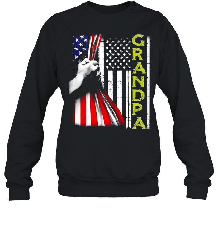 Grandpa American flag shirt Unisex Sweatshirt