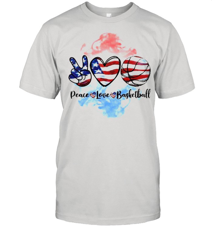 Peace love basketball 4th of July Independence shirt Classic Men's T-shirt
