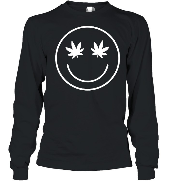Pineapple Express Marijuana Leaf Weed Cannabis Face T-Shirt Long Sleeved T-Shirt