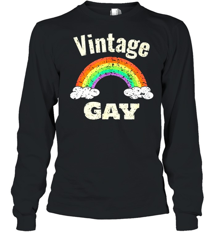 Rainbow Vintage Gay Shirt Long Sleeved T-Shirt