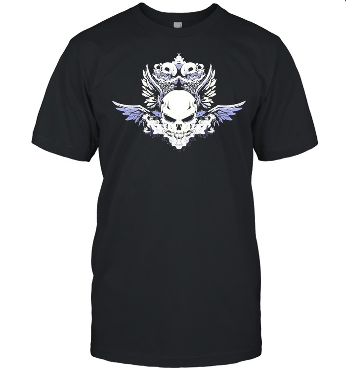 Skull Totenkopf Flügel Hörner Gothic Goth Girls T-shirt Classic Men's T-shirt