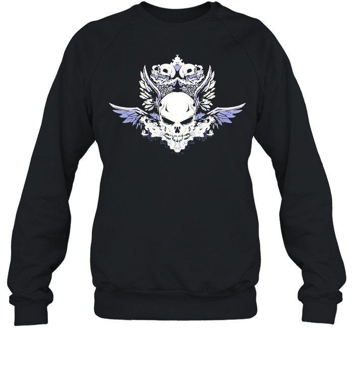 Skull Totenkopf Flügel Hörner Gothic Goth Girls T-shirt Unisex Sweatshirt
