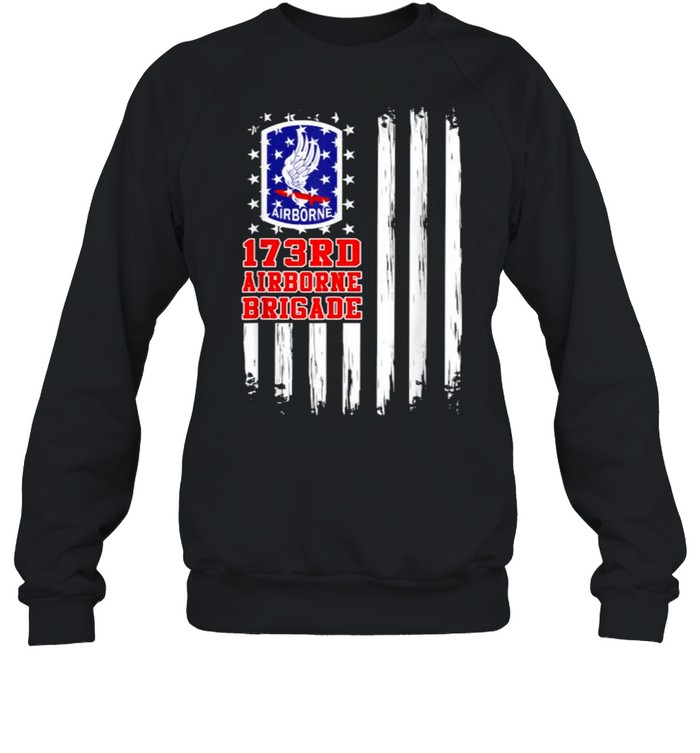 173Rd Airborne Brigade American Flag T- Unisex Sweatshirt