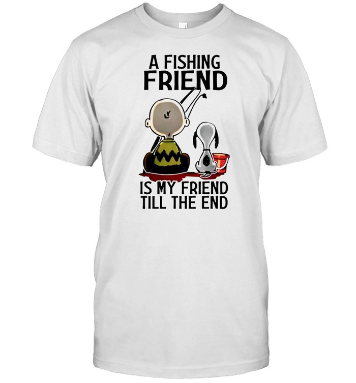Snoopy and Charlie Brown a fishing friend is my friend till the end shirt Classic Men's T-shirt