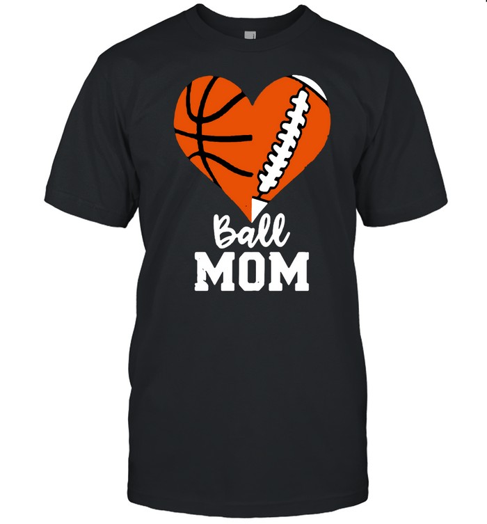 Baseketball And Baseball Heart Ball Mom  Classic Men's T-shirt