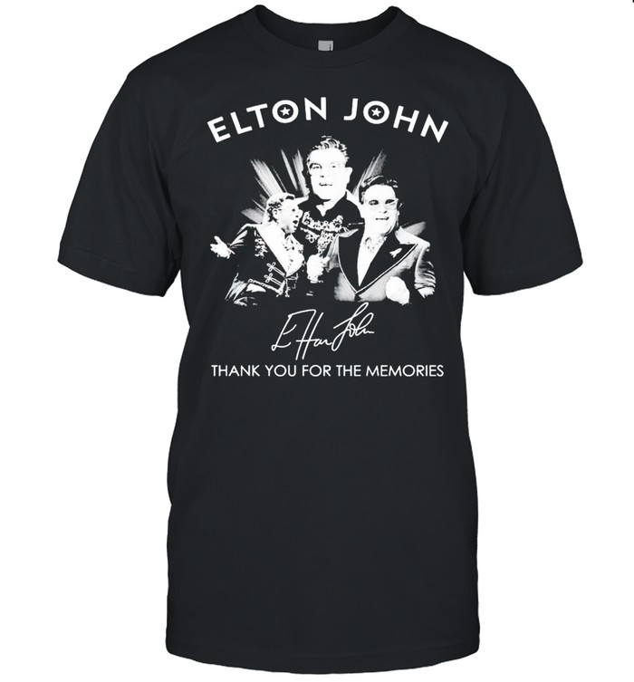 Elton John thank you for the memories signature shirt Classic Men's T-shirt