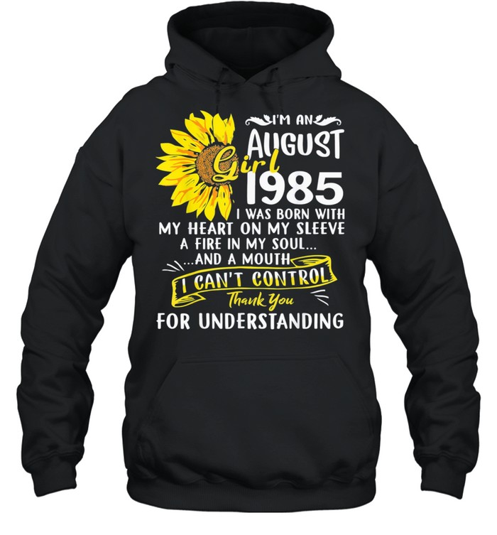 Im An August Girl 1985 36Th Birthday Sunflower Classic Shirt Unisex Hoodie