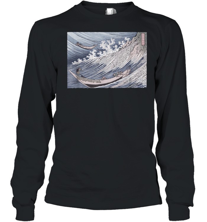 Japanese Art Print Hokusai A Thousand Views Of The Sea Shirt Long Sleeved T Shirt