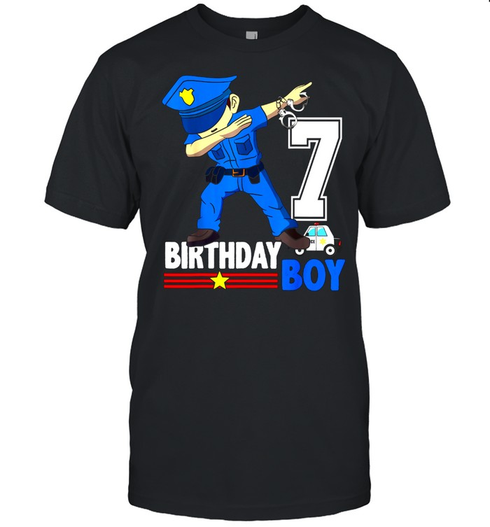 Kids 7 Years Old Police Birthday  Officer Cop Car 7th shirt Classic Men's T-shirt