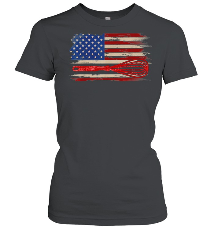 Vintage Whisk With American Flag Bakerbaking Shirt Classic Women'S T-Shirt