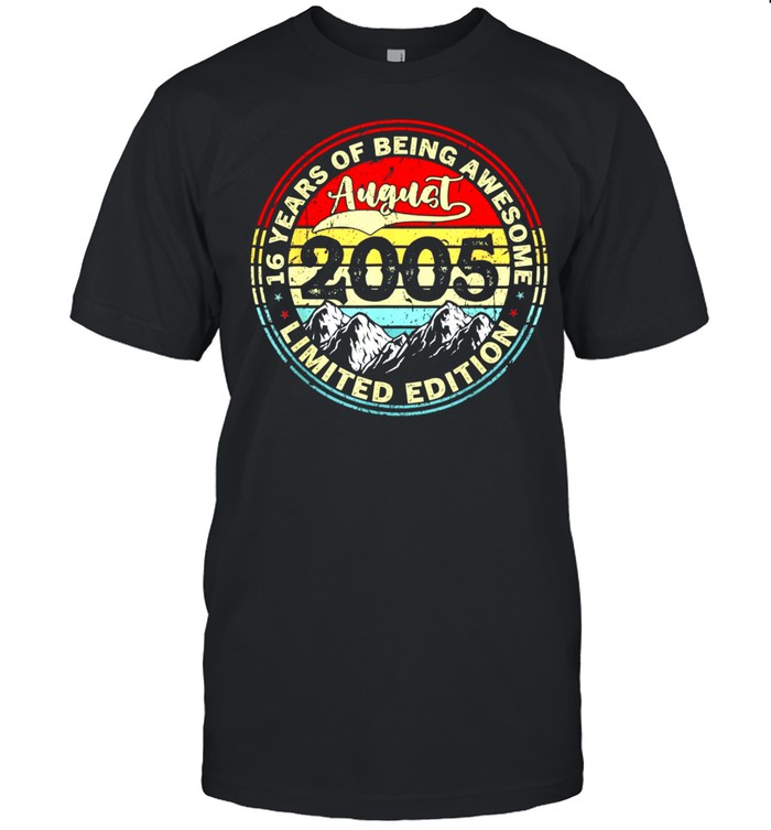 August 16th Birthday 16 Years Old Being Awesome 2005 Birthday Classic shirt Classic Men's T-shirt