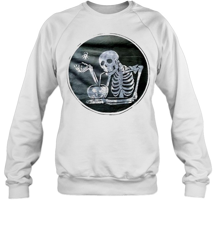 Boozie Skeleton Drinking Out Of Pumpkin Shirt Unisex Sweatshirt
