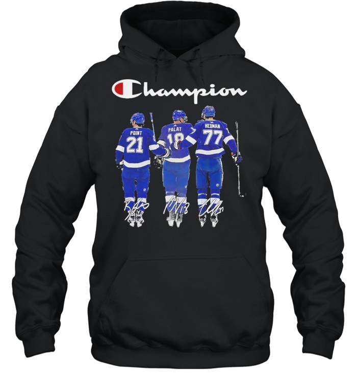 Champion Tampa Bay Lighting Point And Palat And Hedman Shirt Unisex Hoodie