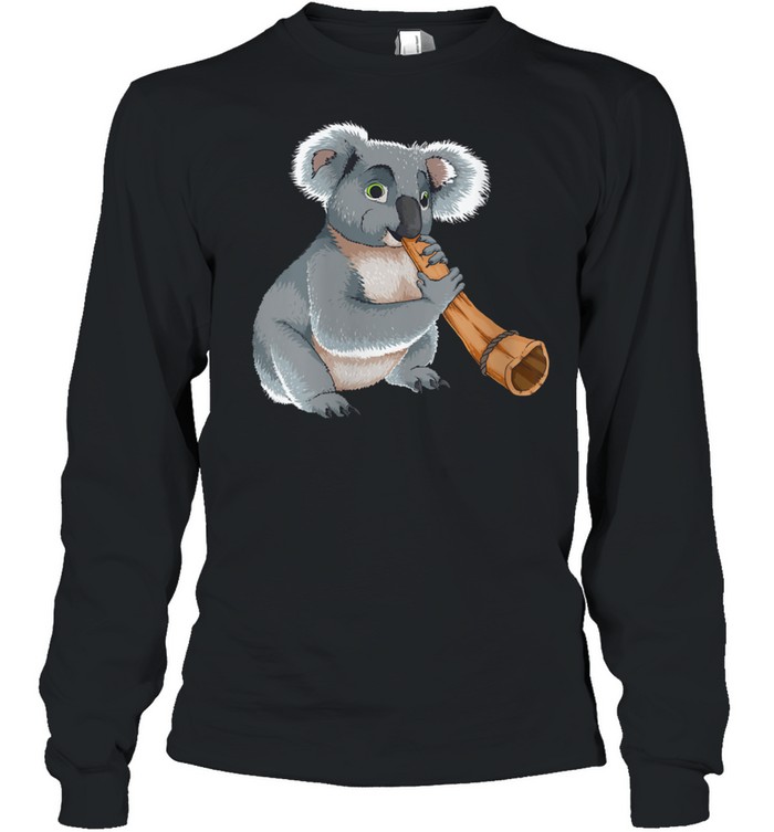 Cool Koala Playing Didgeridoo Bear Musician Fan Shirt Long Sleeved T Shirt