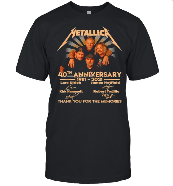 Design Vintage 40th Anniversary Metallicas. Art Music Legend Thank For The Memories  Classic Men's T-shirt
