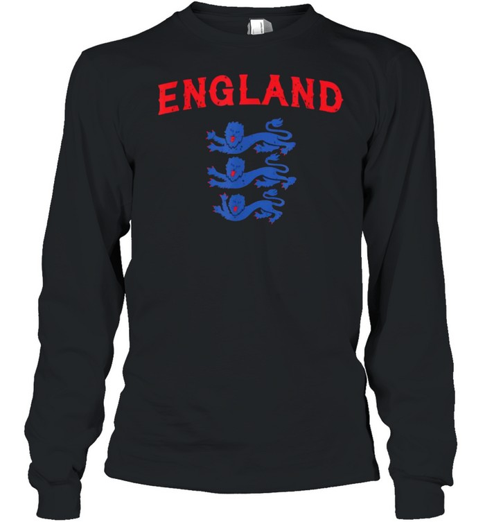 England Three Heraldic Lions Crest Soccer Football 2020 2021  Long Sleeved T-Shirt