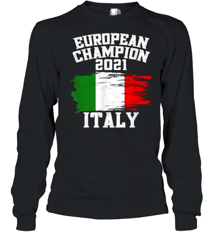 European Champion 2021 Football Italy Flag T- Long Sleeved T-Shirt