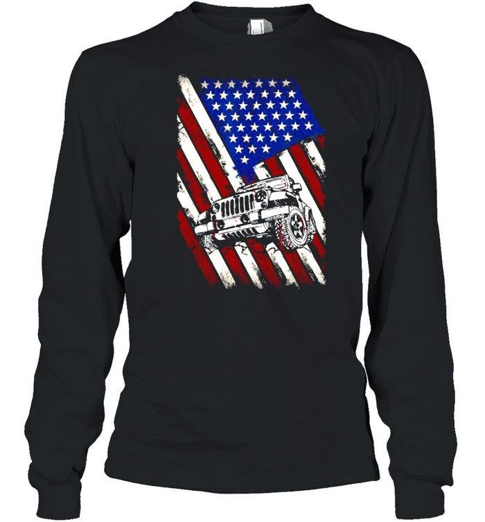 Jeep American Flag Shirt Long Sleeved T-Shirt