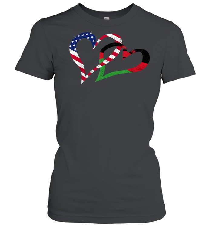 Love Heart Malawi African Usa Americans Flag Colors Shirt Classic Women'S T-Shirt