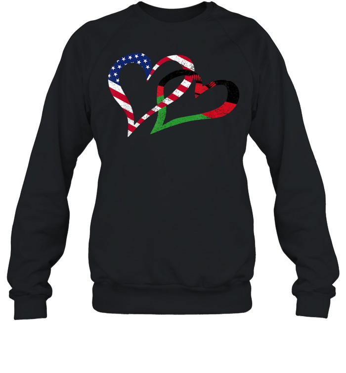 Love Heart Malawi African Usa Americans Flag Colors Shirt Unisex Sweatshirt