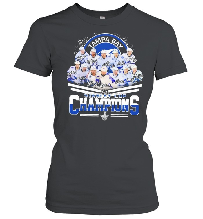 Tampa Bay Lightning 2021 Stanley Cup Champion Signatures Shirt Classic Womens T Shirt
