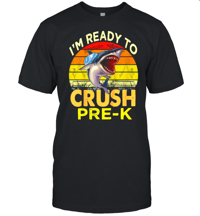 I’m Ready To Crush Pre-k Shark Back To School Kids Vintage T- Classic Men's T-shirt
