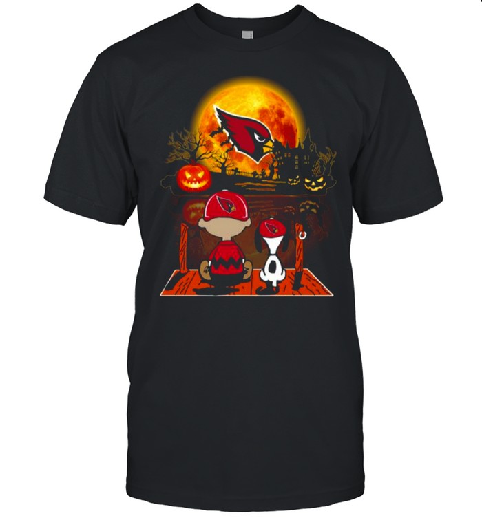 Snoopy and Charlie Brown Pumpkin Arizona Cardinals Halloween Moon shirt Classic Men's T-shirt