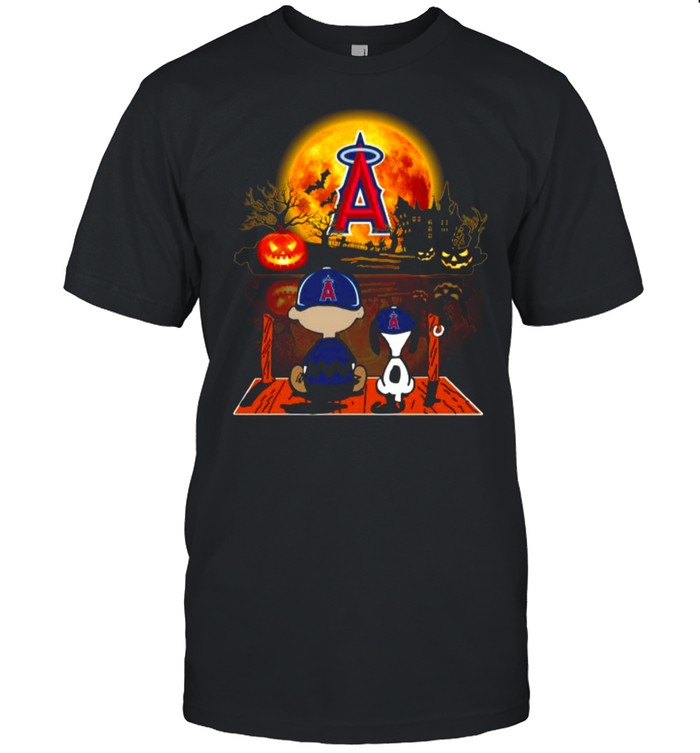 Snoopy and Charlie Brown Pumpkin Los Angeles Angels Halloween Moon shirt Classic Men's T-shirt