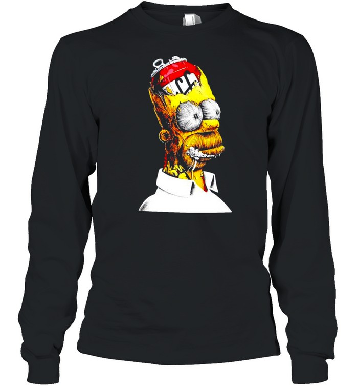 Homer Simpson With Beer 2D Multicolor shirt Long Sleeved T-shirt