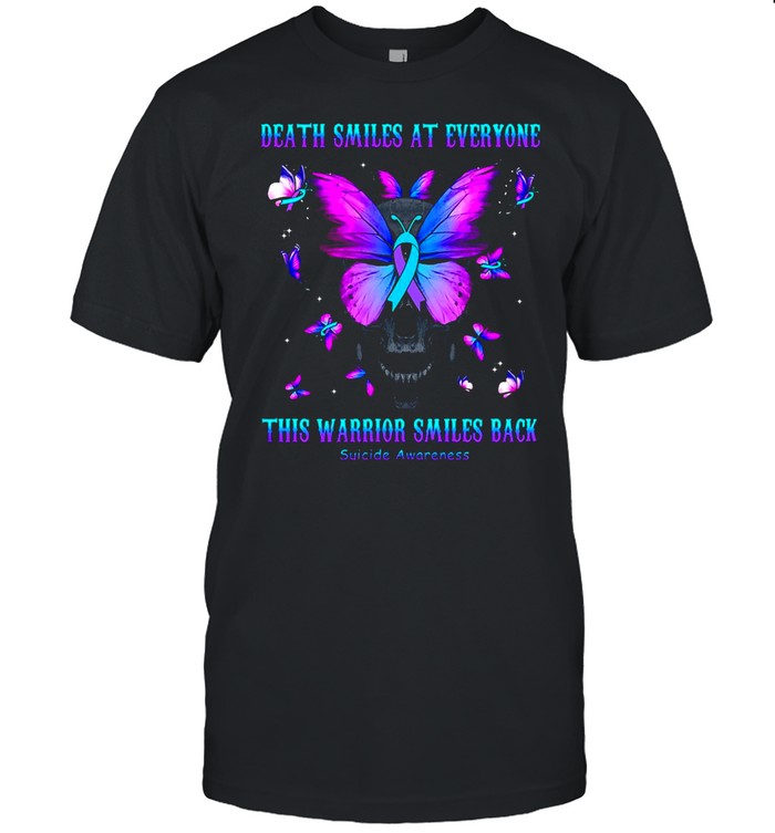 Skull Butterfly Death Smiles At Everyone This Warrior Smiles Back Suicide Awareness T-shirt Classic Men's T-shirt