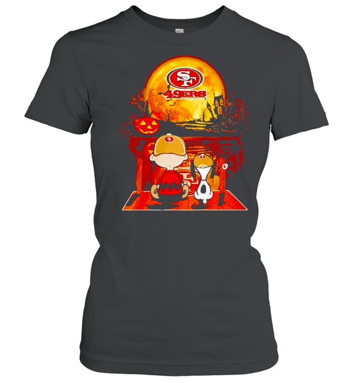 Snoopy And Charlie Brown San Francisco 49Ers Happy Halloween Shirt Classic Women'S T-Shirt