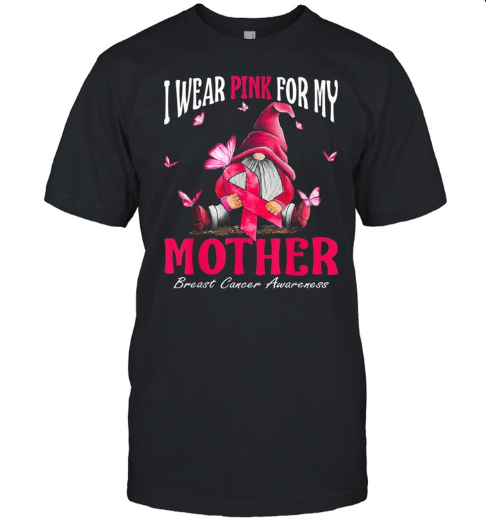 I Wear Pink For My Mother Breast Cancer Awareness Gnomes shirt Classic Men's T-shirt