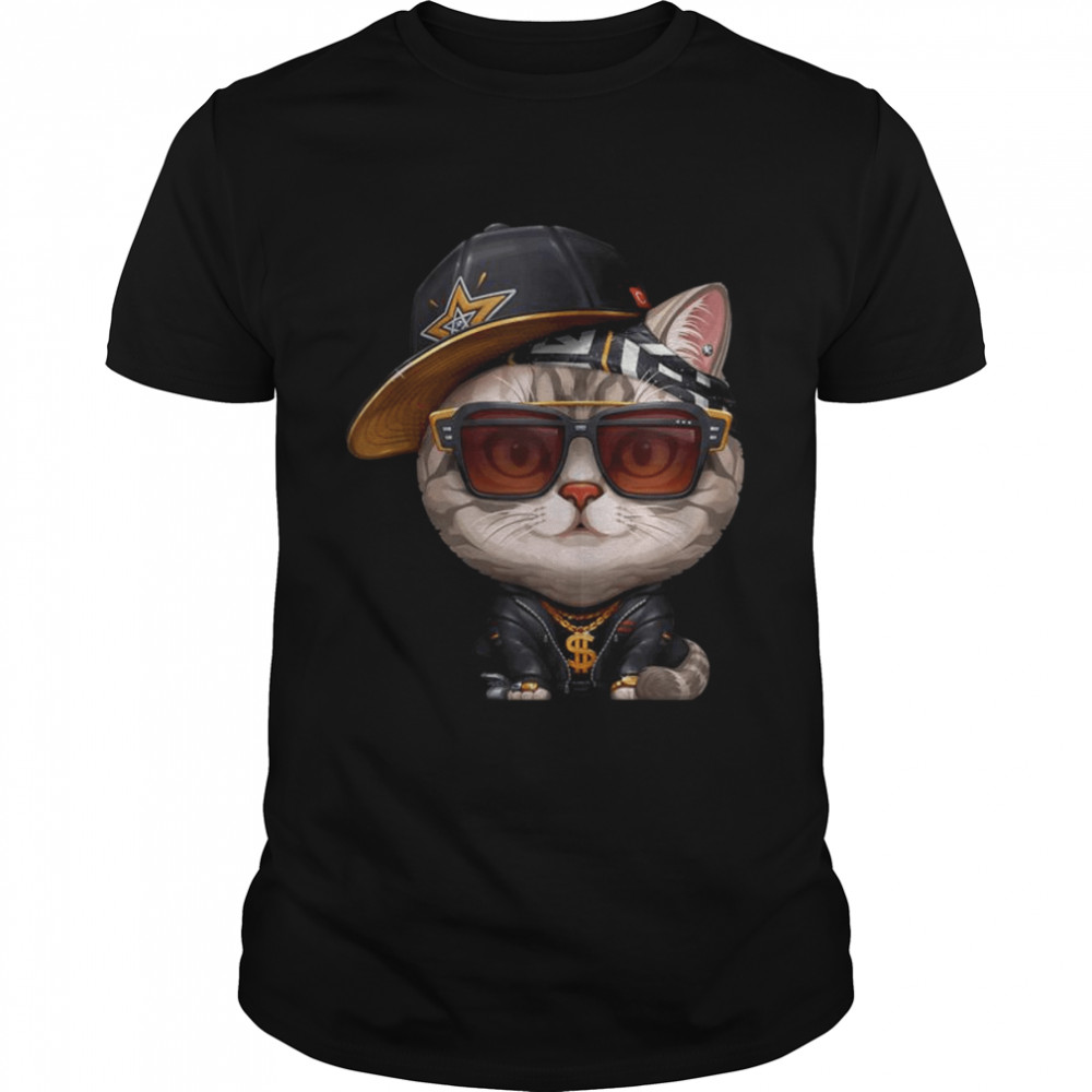 Silver Tabby Cat HipHop Super Star shirt Classic Men's T-shirt
