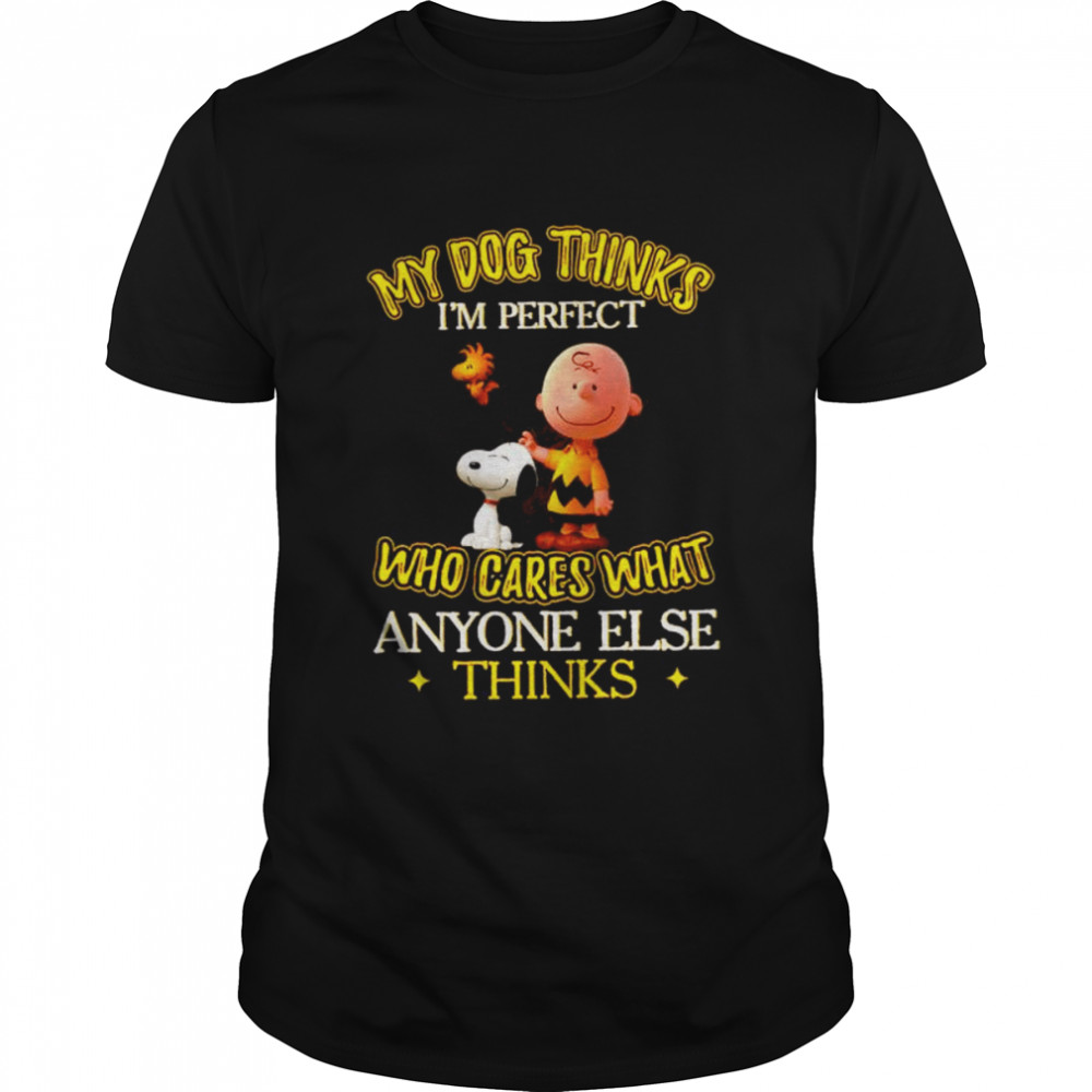 Snoopy and Charlie Brown My dog thinks I’m perfect who cares what anyone else thinks shirt Classic Men's T-shirt