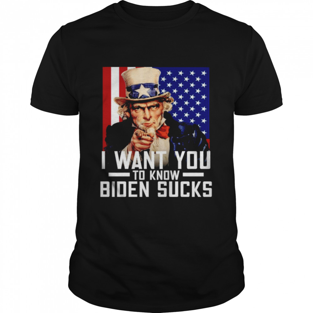 I Want You To Know Biden Sucks American Flag  Classic Men's T-shirt