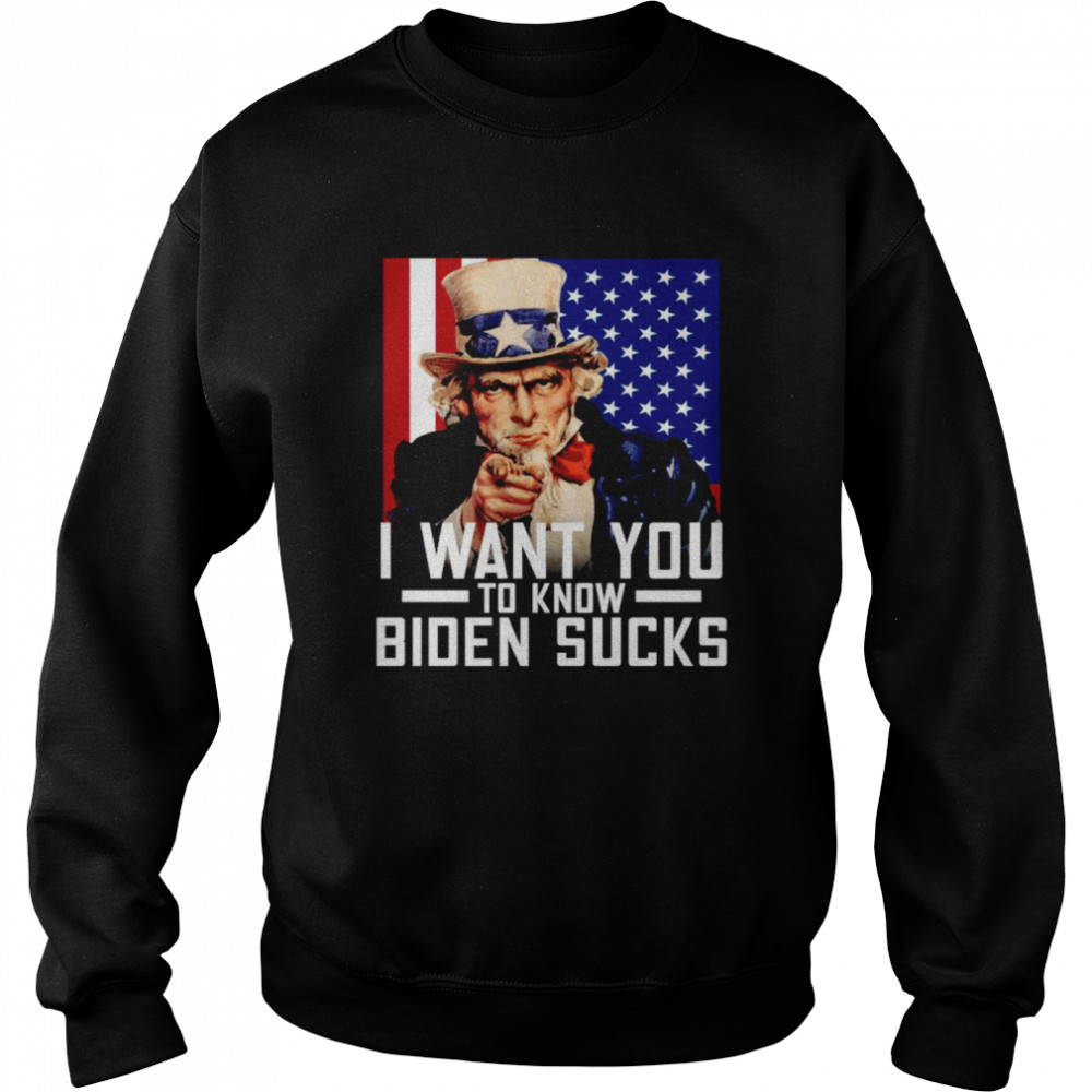 I Want You To Know Biden Sucks American Flag Unisex Sweatshirt