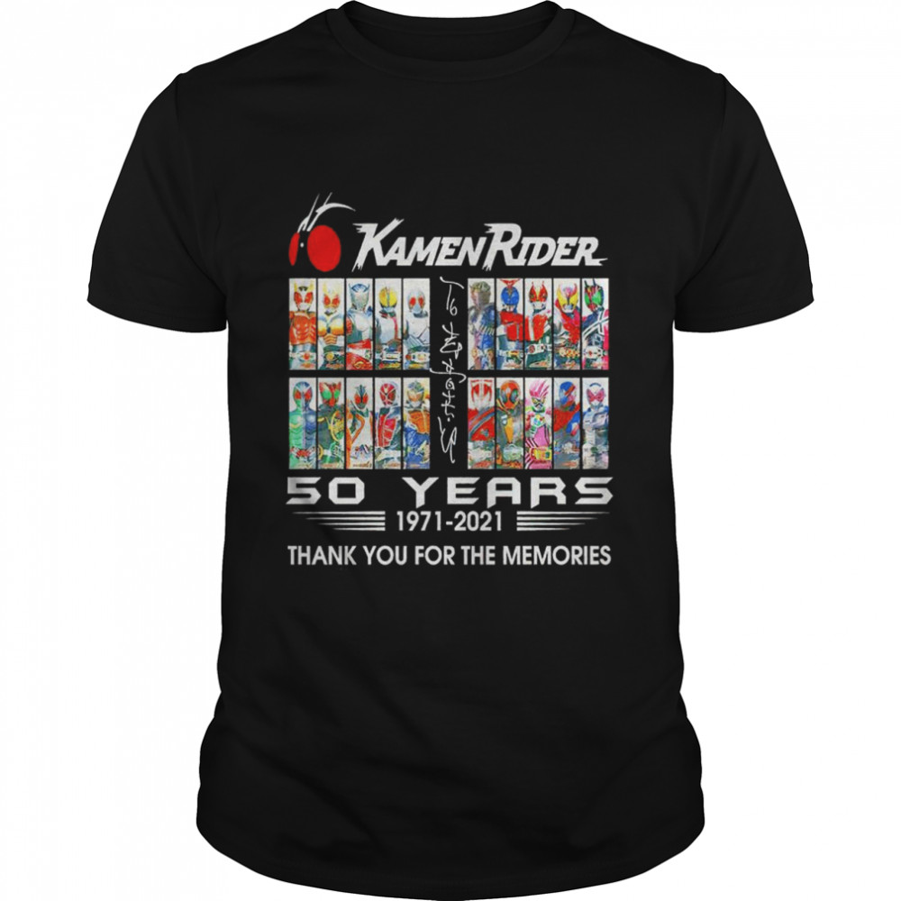 Kamen Raider signatures 50 years 1971 2021 thank you for the memories shirt Classic Men's T-shirt