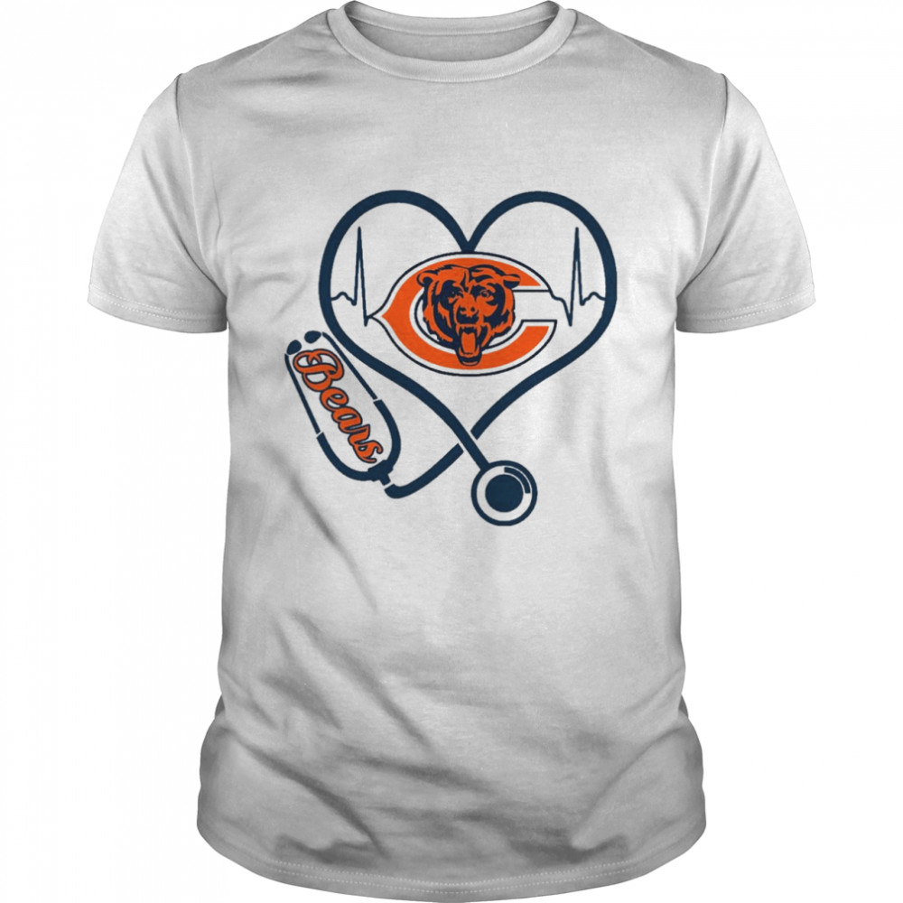Chicago Bears Heartbeat Nurse  Classic Men's T-shirt
