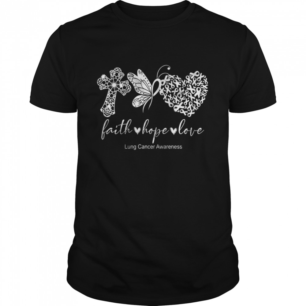 Faith Hope Love Lung Cancer Awareness shirt Classic Men's T-shirt