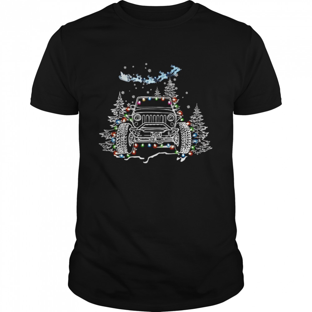 Jeep Light Merry Christmas  Classic Men's T-shirt
