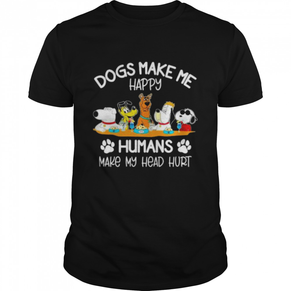 Snoopy and Dogs make me happy humans make my head hurt shirt Classic Men's T-shirt