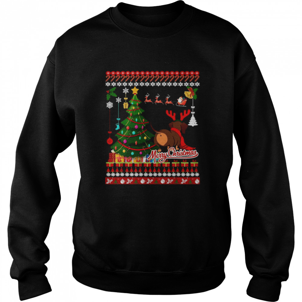 Dachshund Dog Christmas Ugly Dachshund Xmas Sweater T-shirt Unisex Sweatshirt